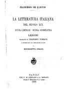 Copertina di La letteratura italiana nel secolo XIX.