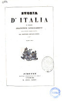 Copertina di Storia d'Italia di messer Francesco Guicciardini