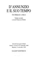 Copertina di D'Annunzio e il suo tempo