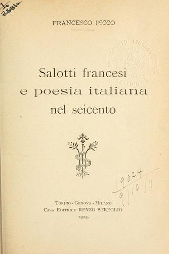 Copertina di Salotti francesi e poesia italiana nel seicento