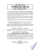 Copertina di March's Thesaurus Dictionary