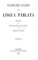 Copertina di Vocabolario italiano della lingua parlata