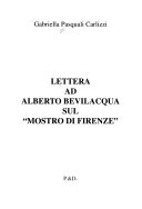 Copertina di Lettera ad Alberto Bevilacqua sul "Mostro di Firenze"