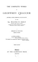 Copertina di The Complete Works of Geoffrey Chaucer: Romaunt of the rose. Minor poems