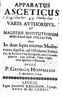 Copertina di Apparatus Asceticus Ex Variis Avthoribus, Et Magistris Institutionum Spiritualium Collectus
