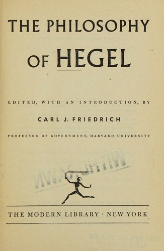 Copertina di The Philosophy of Hegel (The Modern Library of the World's Best Books, 239.2)