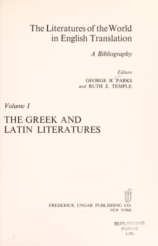 Copertina di The Greek and Latin literatures