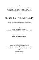 Copertina di A Grammar and Dictionary of the Samoan Language