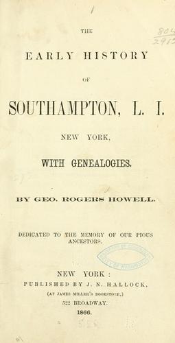 Copertina di The early history of Southampton, L. I., New York