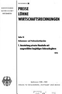 Copertina di Preise, Löhne, Wirtschaftsrechnungen