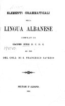 Copertina di Elementi grammaticali della lingua albanese