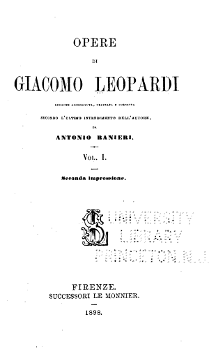 Copertina di Opere di Giacomo Leopardi