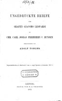 Copertina di Ungedruckte Briefe des Grafen Giacomo Leopardi an Christian Carl Josias Freiherrn von Bunsen