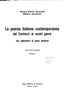 Copertina di La poesia italiana contemporanea dal Carducci ai nostri giorni