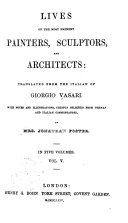 Copertina di Lives of the Most Eminent Painters, Sculptors, and Architects
