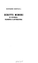 Copertina di Scritti minori di scienza, filosofia e letteratura