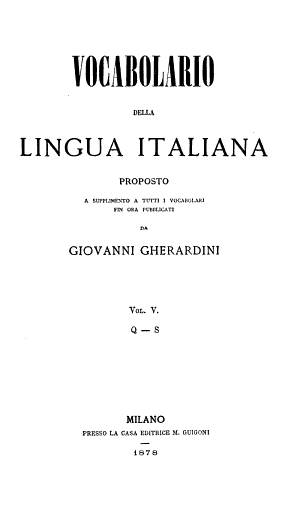 Copertina di Vocabolario della lingua italiana proposto a supplimento a tutti i vocabolarj fin ora pubblicati