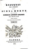 Copertina di Discorsi per l'esercizio della buona morte
