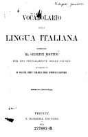 Copertina di Vocabolario della lingua italiana ...