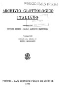 Copertina di Archivio glottologico italiano