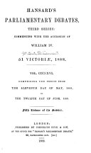 Copertina di The Parliamentary Debates