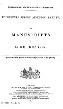 Copertina di The Manuscripts of Lord Kenyon
