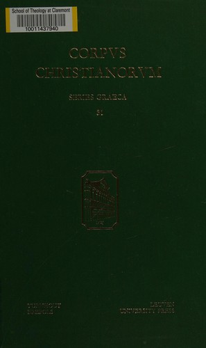 Copertina di Refutationes Duo Operis Gregorii Palamae Cui Titulus Dialogus Inter Orthodoxum Et (Corpus Christianorum) (Greek Edition)