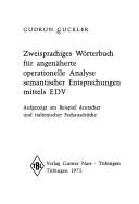 Copertina di Zweisprachiges Wörterbuch für angenäherte operationelle Analyse semantischer Entsprechungen mittels EDV