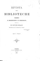 Copertina di Rivista delle biblioteche e degli archivi