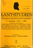 Copertina di Kant-Studien