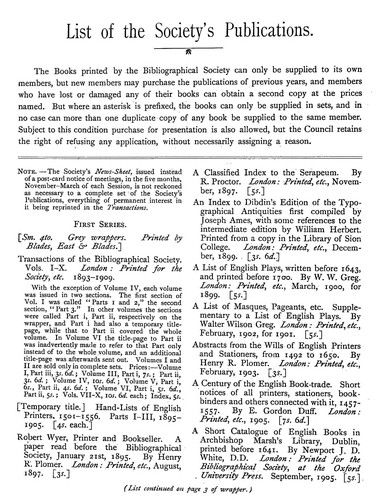Copertina di List of English editions and translations of Greek and Latin classics printed before 1641