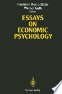 Copertina di Essays on Economic Psychology