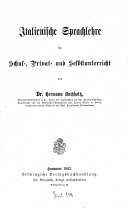 Copertina di Italienische Sprachlehre für Schul-, Privat- und Selbstunterricht