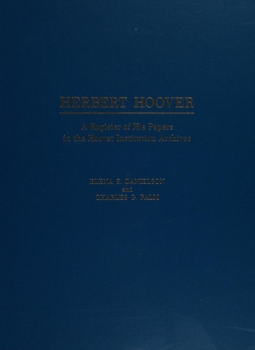 Copertina di Herbert Hoover, a register of his papers in the Hoover Institution archives