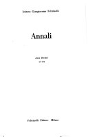Copertina di Annali