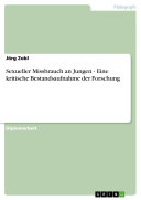 Copertina di Sexueller Missbrauch an Jungen - Eine kritische Bestandsaufnahme der Forschung