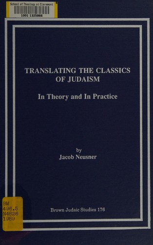 Copertina di Translating the classics of Judaism