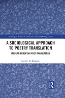 Copertina di A Sociological Approach to Poetry Translation
