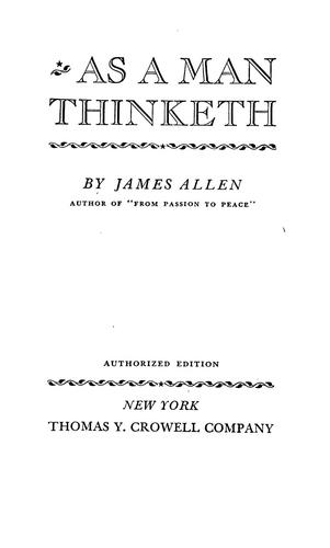 Copertina di As a man thinketh