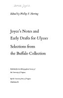 Copertina di Joyce's Notes and Early Drafts for Ulysses