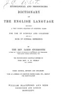 Copertina di Etymological and Pronouncing Dictionary of the English Language