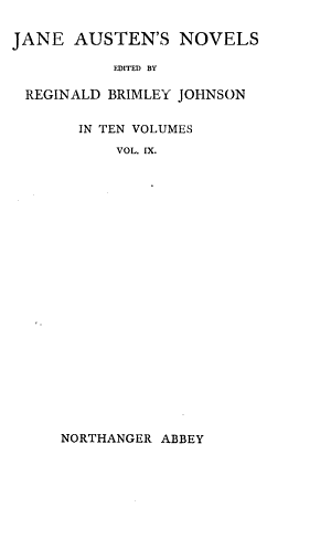 Copertina di The Novels of Jane Austen...: Northanger abbey