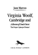 Copertina di Virginia Woolf, Cambridge and A Room of One's Own