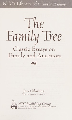Copertina di The Family Tree: Classic Essays of Family and Ancestors