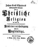Copertina di Johan Ernst Schuberts Ueberzeugender Beweis, dass die Christliche Religion die ware sei