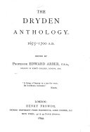 Copertina di The Dryden anthology