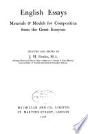 Copertina di English Essays: Materials & Models for Composition from the Great Essayists