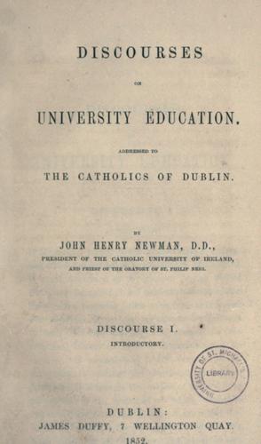 Copertina di Discourses on university education
