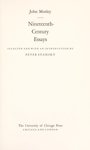 Copertina di Nineteenth Century Essays (Classics of British Historical Literature)