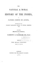 Copertina di The Natural & Moral History of the Indies: The moral history (books V-VII)